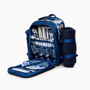 раница за пикник с одеало за 4ма Blue