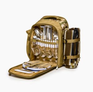 раница за пикник с одеяло за 4ма SAND YELLOW