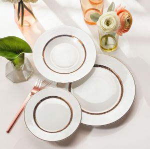 сервиз за хранене 18 ч. Elegant Rose Gold, New Bone