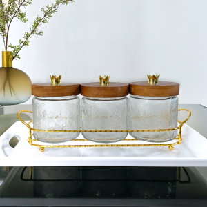 комплект 3 бр. буркана с поставка и Корони