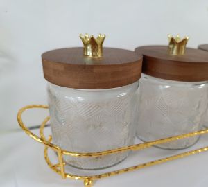 комплект 3 бр. буркана с поставка и Корони