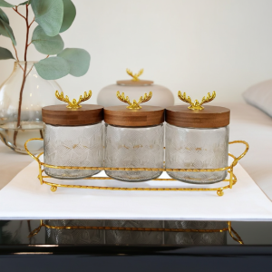 комплект 3 бр. буркана с поставка и Еленски рога