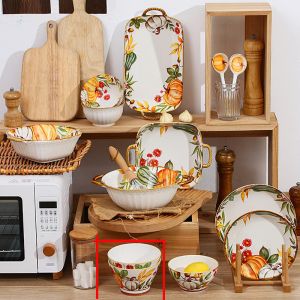 керамична купа за супа 12,4 см 450 мл Natasha с декор тикви