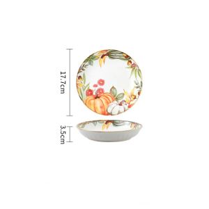 керамично плато за сервиране 17,5 см Natasha с декор тикви