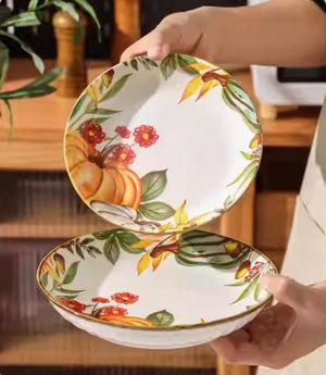 керамично плато за сервиране 17,5 см Natasha с декор тикви