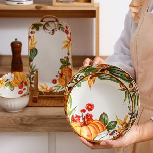 керамично плато за сервиране 20,4 см Natasha с декор тикви