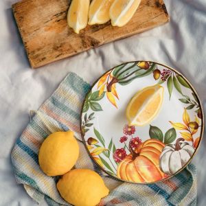 керамично плато за сервиране 20,4 см Natasha с декор тикви