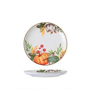 керамично плато за сервиране 25,6 см Natasha с декор тикви