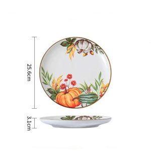 керамично плато за сервиране 25,6 см Natasha с декор тикви