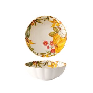 керамична купа за салата и плодове 16 см 570 мл Natasha с декор тикви