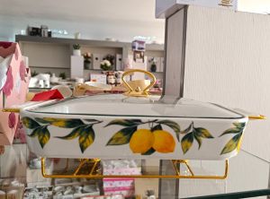 съд за печене и топло сервиране Lemons & Gold 36 см - керамика