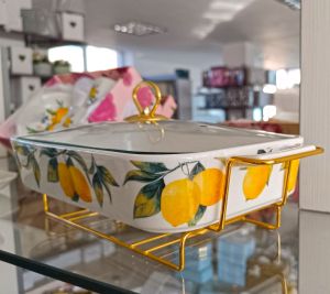 съд за печене и топло сервиране Lemons & Gold 36 см - керамика