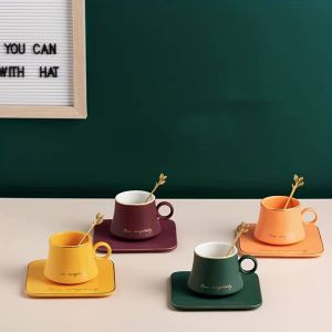 чаша, чинийка, лъжичка Orange, Green, Yellow Love Completely