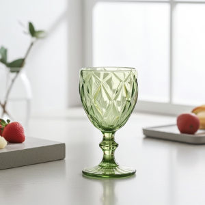 чаши за вино 6 бр. Green Valley - релефно и стабилно стъкло
