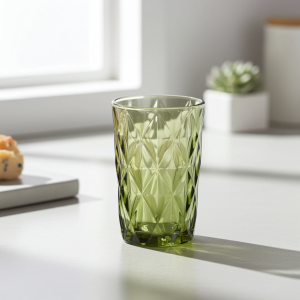 чаши за вода 6 бр. Green Valley - релефно и стабилно стъкло