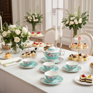 комплект за чай 14 ч. + Бонус 2 десертни чинии TiffanyI Blue Magnolia