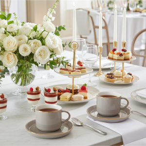 комплект за двама: 2 чаши 200 мл с 2 чинийки Modern Gray