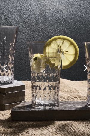 чаши за вода 6 бр. 300 мл Tendresse Collection - релефно и стабилно стъкло