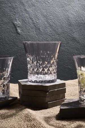 чаши за уиски 6 бр. 250 мл Tendresse Collection - релефно и стабилно стъкло