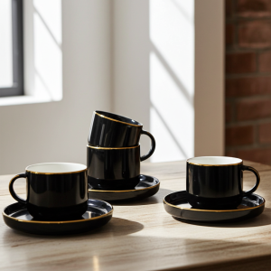 чаши за капучино или чай 12 ч. Modern Black