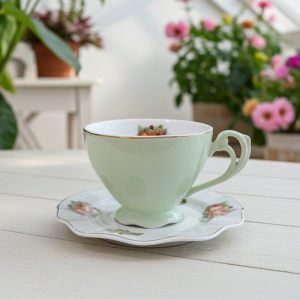 чаши за капучино или чай 2 бр. с чинийки 2 бр. Green Magic