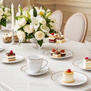 чаши за кафе или чай 6 бр. с чинийки 6 бр. Gold and Silver