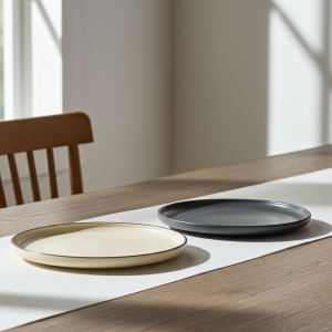 керамична десертна чиния за сервиране 20 см Nordic Beige, Gray