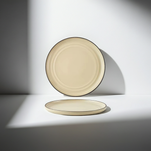 керамична десертна чиния за сервиране 20 см Nordic Beige, Gray