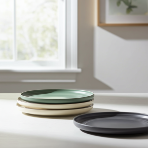 керамична основна чиния за сервиране 25 см Nordic Green, Beige, Gray