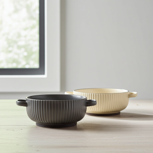 керамична купа с дръжки 1100 мл Nordic Beige, Gray