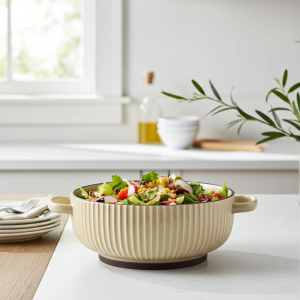 керамична купа с дръжки 1100 мл Nordic Beige, Gray