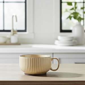 керамична купа с дръжка 420 мл Nordic Green, Beige, Gray