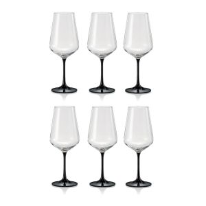чаши за вино 6 бр. 450 мл Sandra Half Black