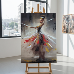 картина с елегантна танцуваща дама 70 х 50 см