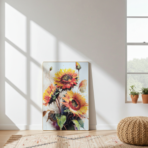 Картина с рамка Слънчогледи Art Crystal 40 х 60 см