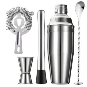 комплект за коктейли с метален шейкър 750 мл 10 части Morello Silver