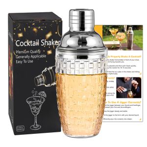 стъклен шейкър за коктейли 400 мл Morello Silver