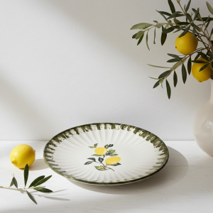 керамична десертна чиния Lemons 21,5 см