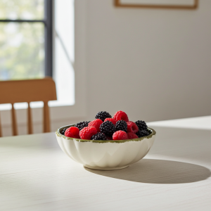 ретро купа за десерт и снакс, 11 см, зелен кант