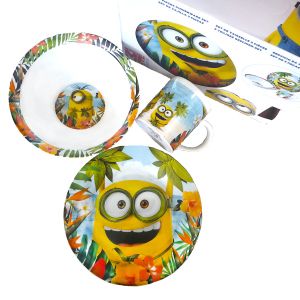детски комплект за хранене Minions 3 части - порцелан