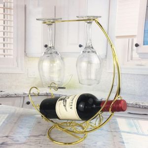 Поставка за бутилка и чаши Rose Gold