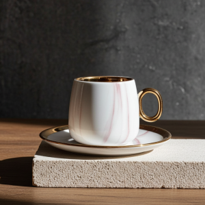 чаши за капучино или чай 12 ч. Pink & Gold Marble