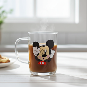 чаша с дръжка Mickey Mouse - боросиликатно стъкло