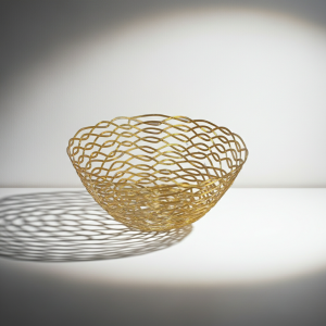 модерна Златна Метална Фруктиера Арт Дизайн 22,5 и 25,5 см