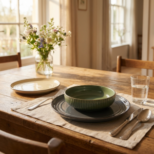 сервиз за хранене Morello Nordic, 18 части – бежов, зелен, сив