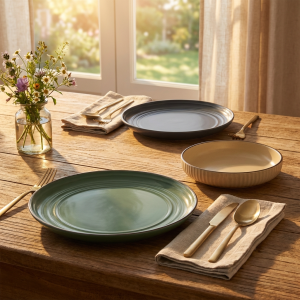 сервиз за хранене Morello Nordic, 18 части – сив, бежов, зелен