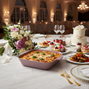 керамична правоъгълна форма за печене Morello – Колекция Heritage, цвят Пепел от рози (Mauve)