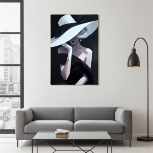 Луксозно пано Morello от акрилно стъкло с дама с перлена обеца, златна алуминиева рамка, 40х60 см от liv.bg