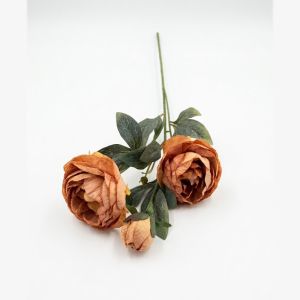 Артистичен букет от 3 медени копринени божура Morello 70 см от liv.bg