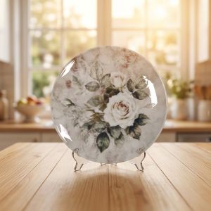 Керамична десертна чиния Morello White Roses 19 см с флорален дизайн на бели рози от онлайн магазин liv.bg
